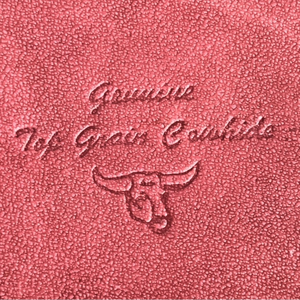 Genuine Top Grain Cowhide VTG Wallet Dark Pink Marble Kiss Clasp Coin Purse